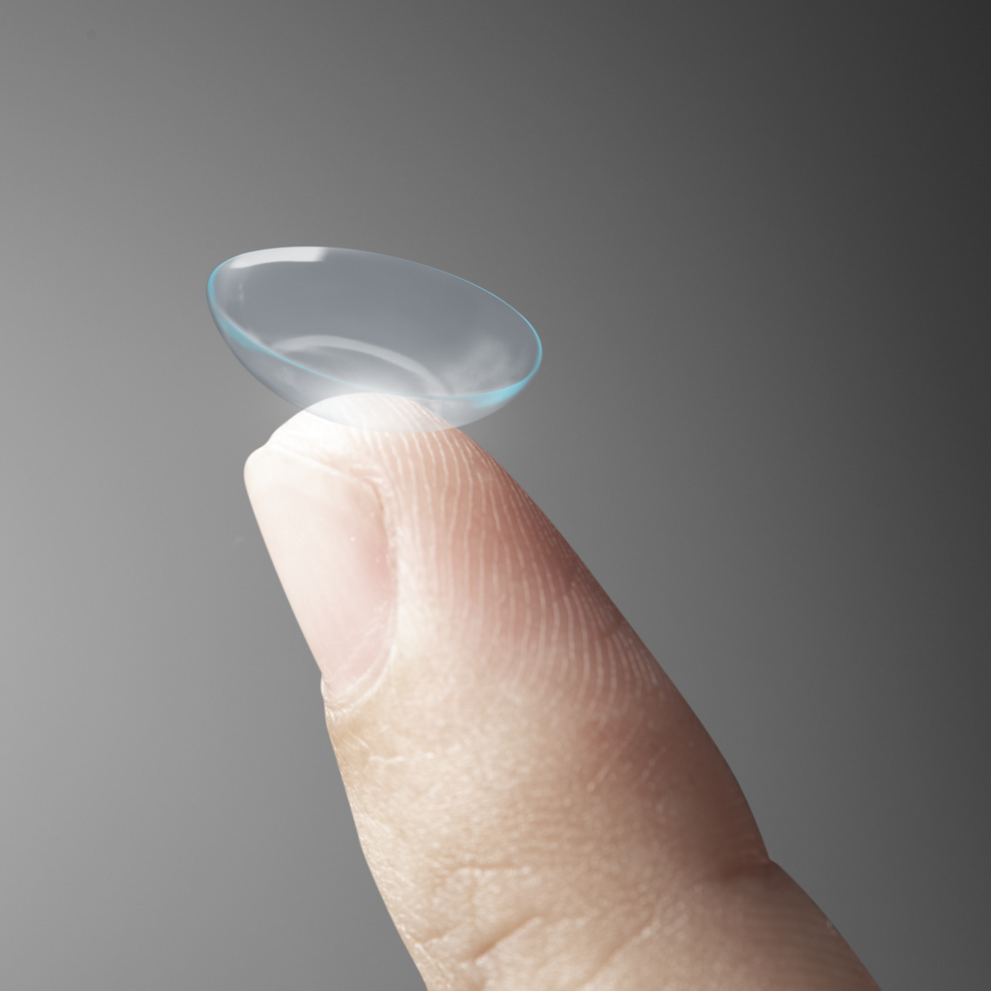 Smart contact lens on fingertip new tech